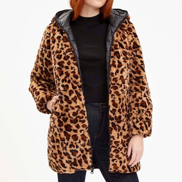 NWT  REVERSIBLE Jessica Simpson Hooded Puffer Coat - M - Picture 1 of 3